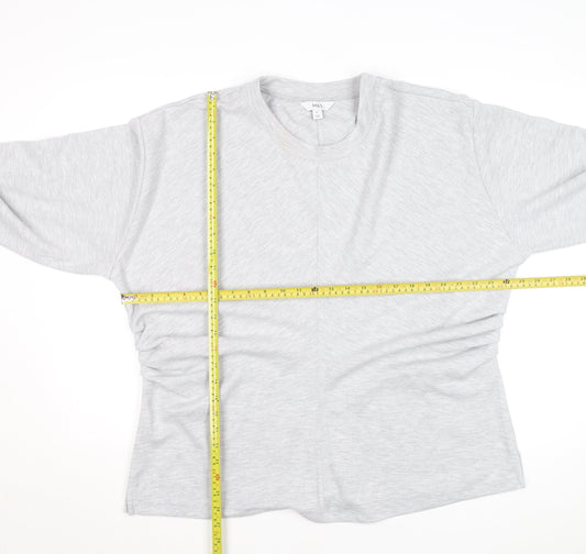 Marks and Spencer Women's Grey Crew Neck Cotton Pullover Jumper XL