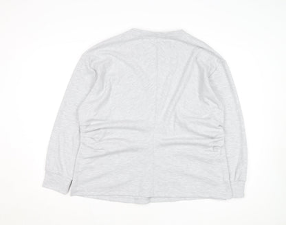 Marks and Spencer Women's Grey Crew Neck Cotton Pullover Jumper XL