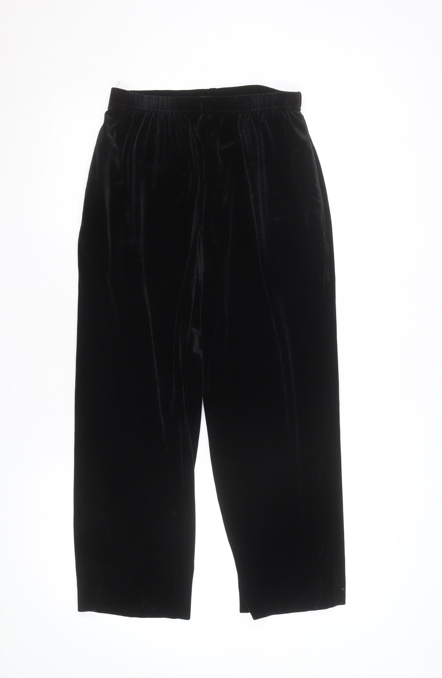Sami & Jo Petite Black Velvet Straight Trousers Size S