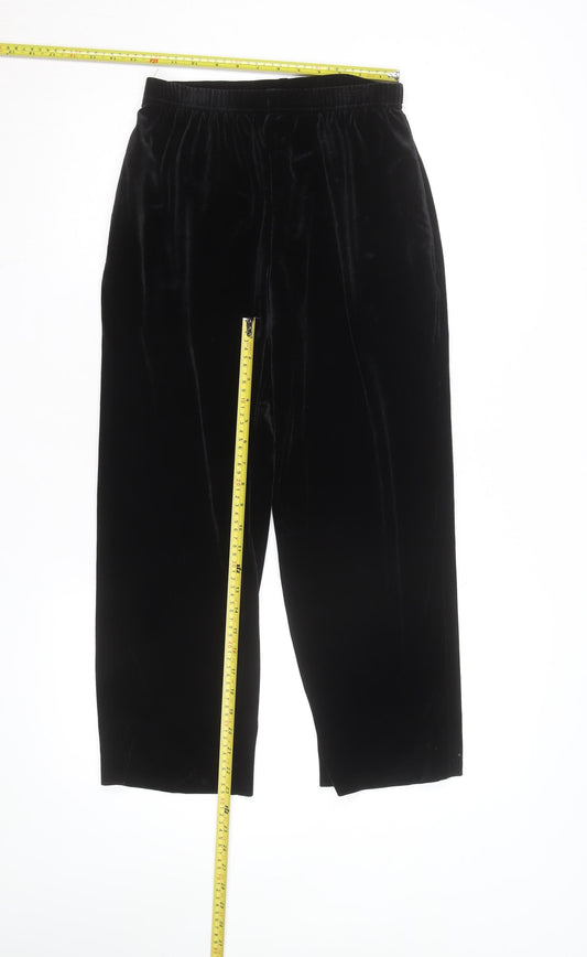 Sami & Jo Petite Black Velvet Straight Trousers Size S