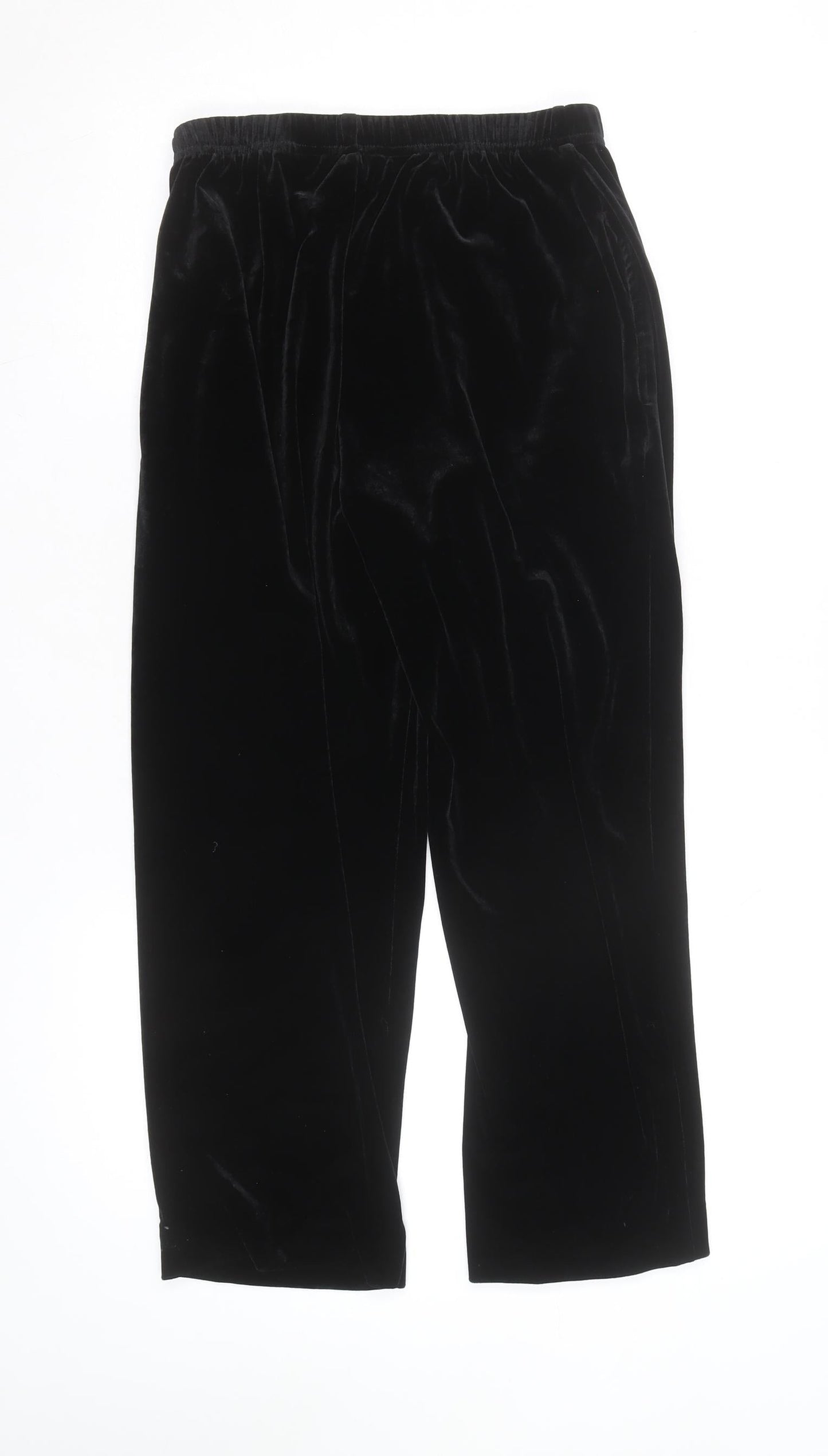 Sami & Jo Petite Black Velvet Straight Trousers Size S