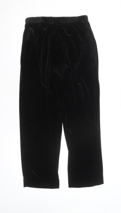 Sami & Jo Petite Black Velvet Straight Trousers Size S
