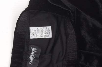 Sami & Jo Petite Black Velvet Straight Trousers Size S