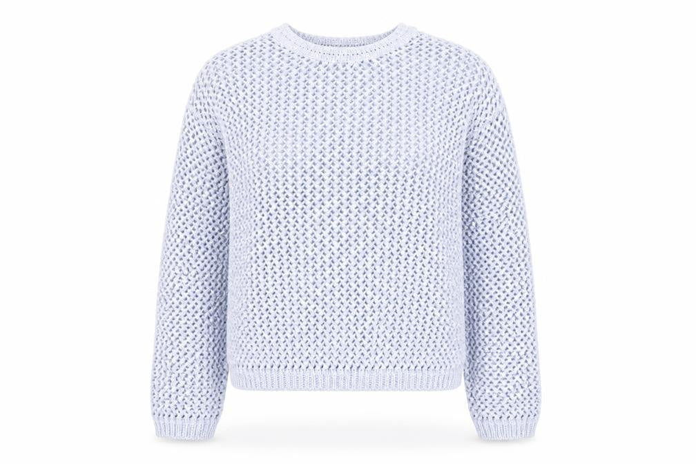 Marks and Spencer Women Blue Open-Knit Cotton Jumper Size M