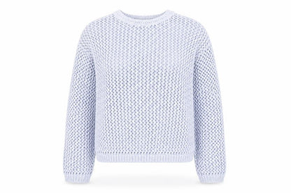 Marks and Spencer Women Blue Open-Knit Cotton Jumper Size M