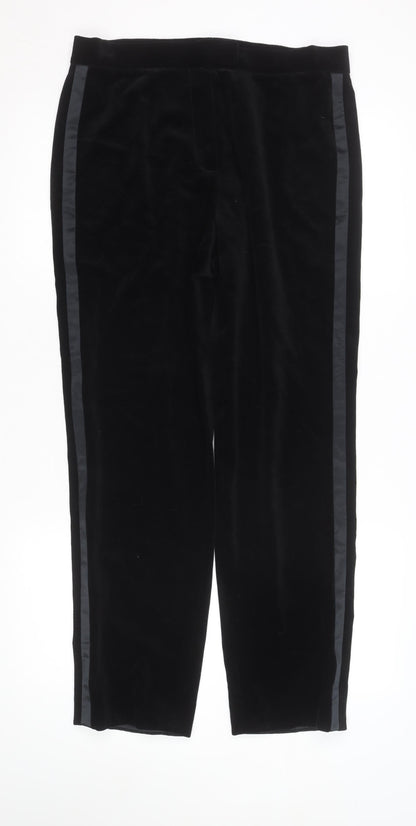 Emanuel Ungaro Liberté Women’s Black Velvet Petite Formal Trousers Size 14
