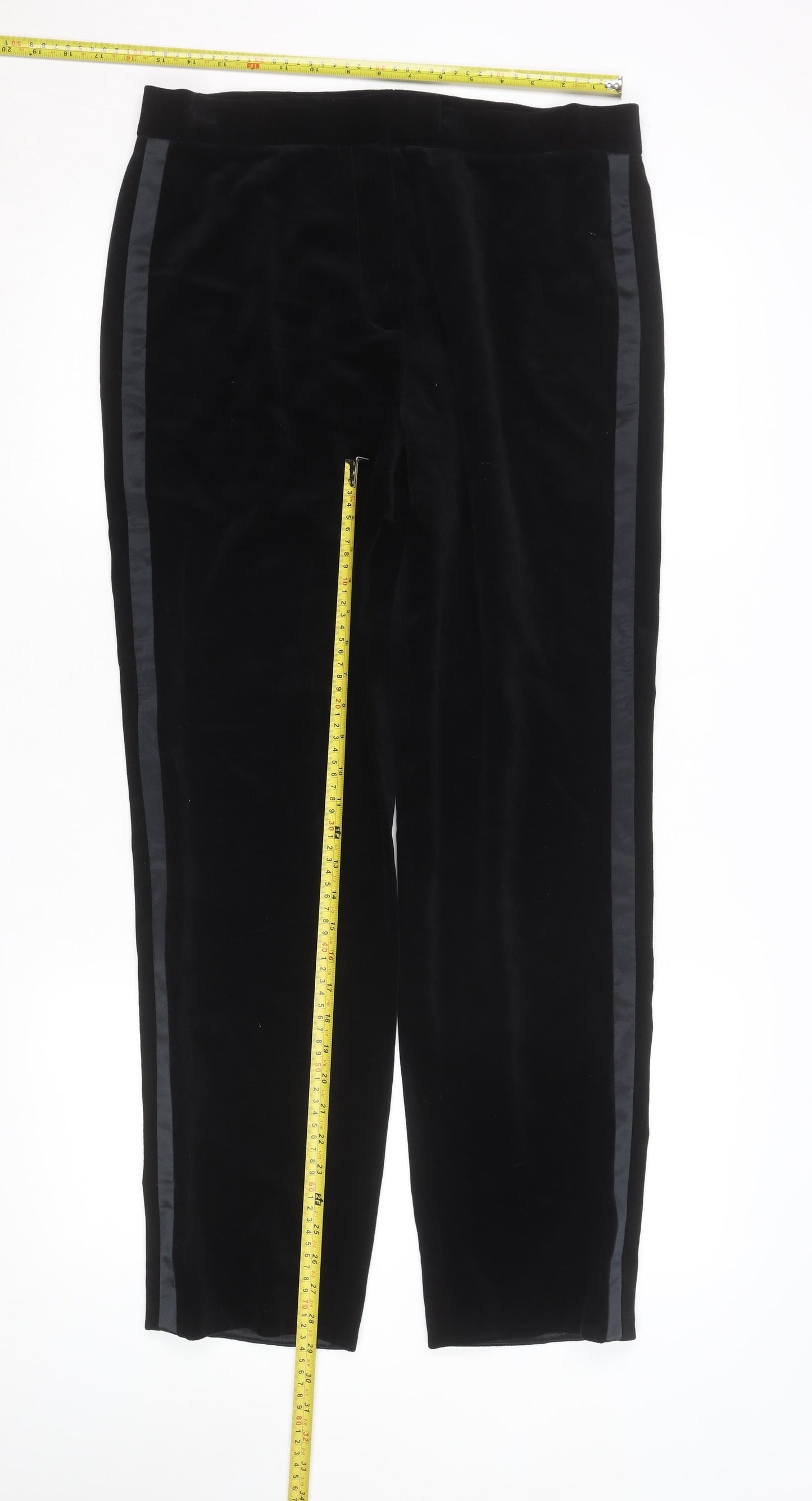 Emanuel Ungaro Liberté Women’s Black Velvet Petite Formal Trousers Size 14