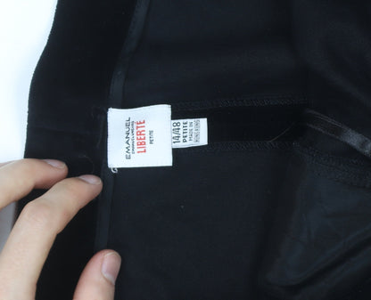 Emanuel Ungaro Liberté Women’s Black Velvet Petite Formal Trousers Size 14