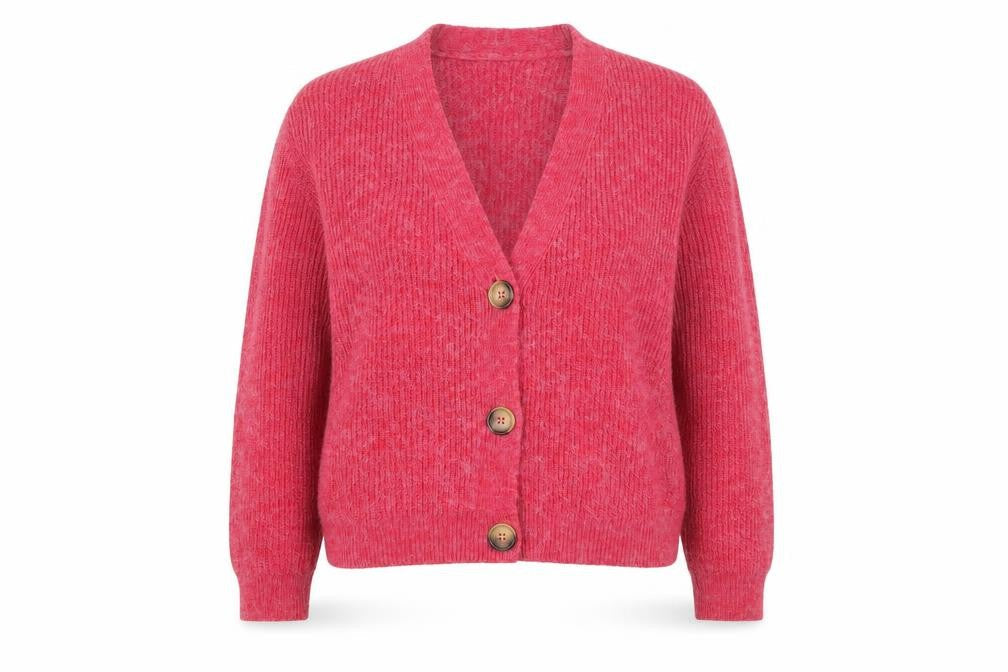 Sonder Studio Women's Pink Button Cardigan Size 16 Knit Long Sleeve
