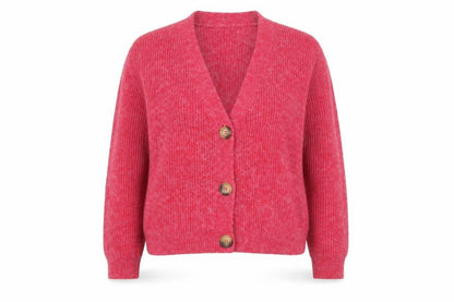 Sonder Studio Women's Pink Button Cardigan Size 16 Knit Long Sleeve