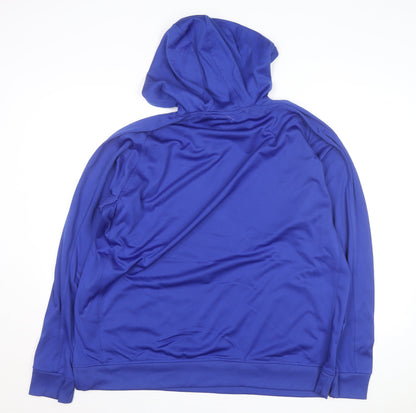 Team 365 Men Blue 2XL Baseball Hooded Track Jacket Polyester