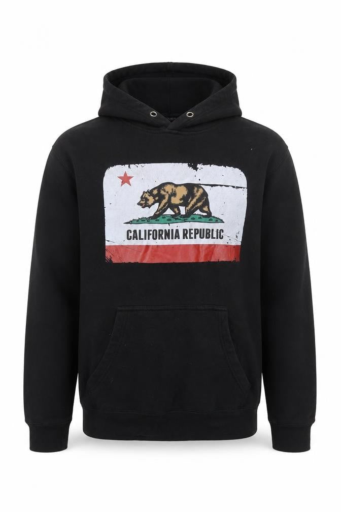 Lane Seven Men's Black California Republic Pullover Hoodie M