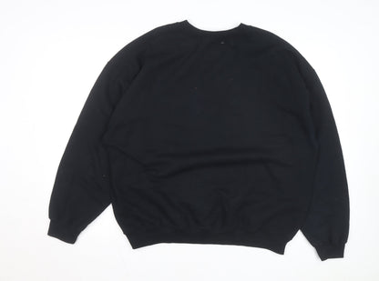 Gildan Men's Black XL Heavy Blend Graphic Wolf Print Sweatshirt
