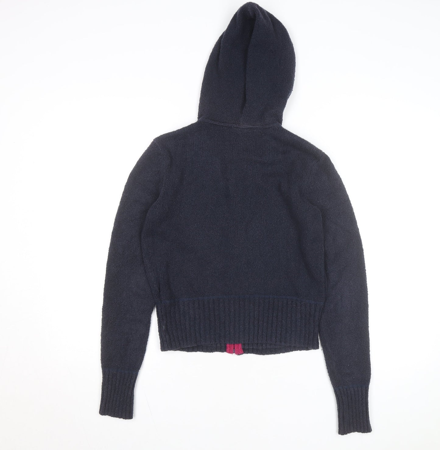 Tommy Jeans Women's Navy Wool Full Zip Hooded Jumper Size L