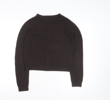 Marks and Spencer Womens Brown Wool Cardigan XS Crew Neck