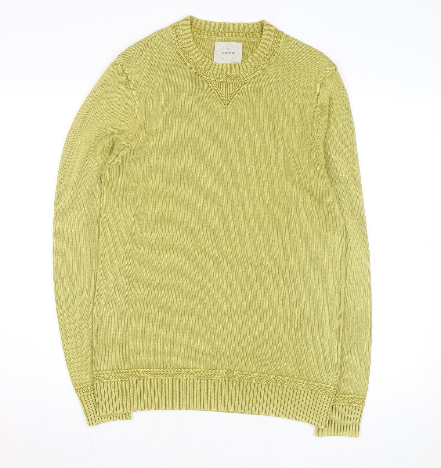 White Stuff Women's Green Cotton Crew Neck Jumper Small