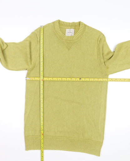 White Stuff Women's Green Cotton Crew Neck Jumper Small