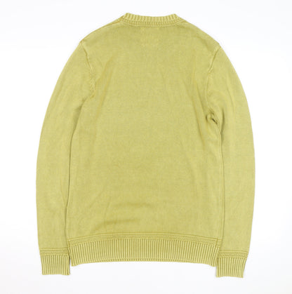 White Stuff Women's Green Cotton Crew Neck Jumper Small