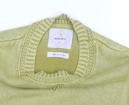 White Stuff Women's Green Cotton Crew Neck Jumper Small