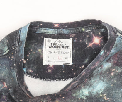 The Mountain Men's Multicoloured Wolf Galaxy Pullover Sweatshirt L