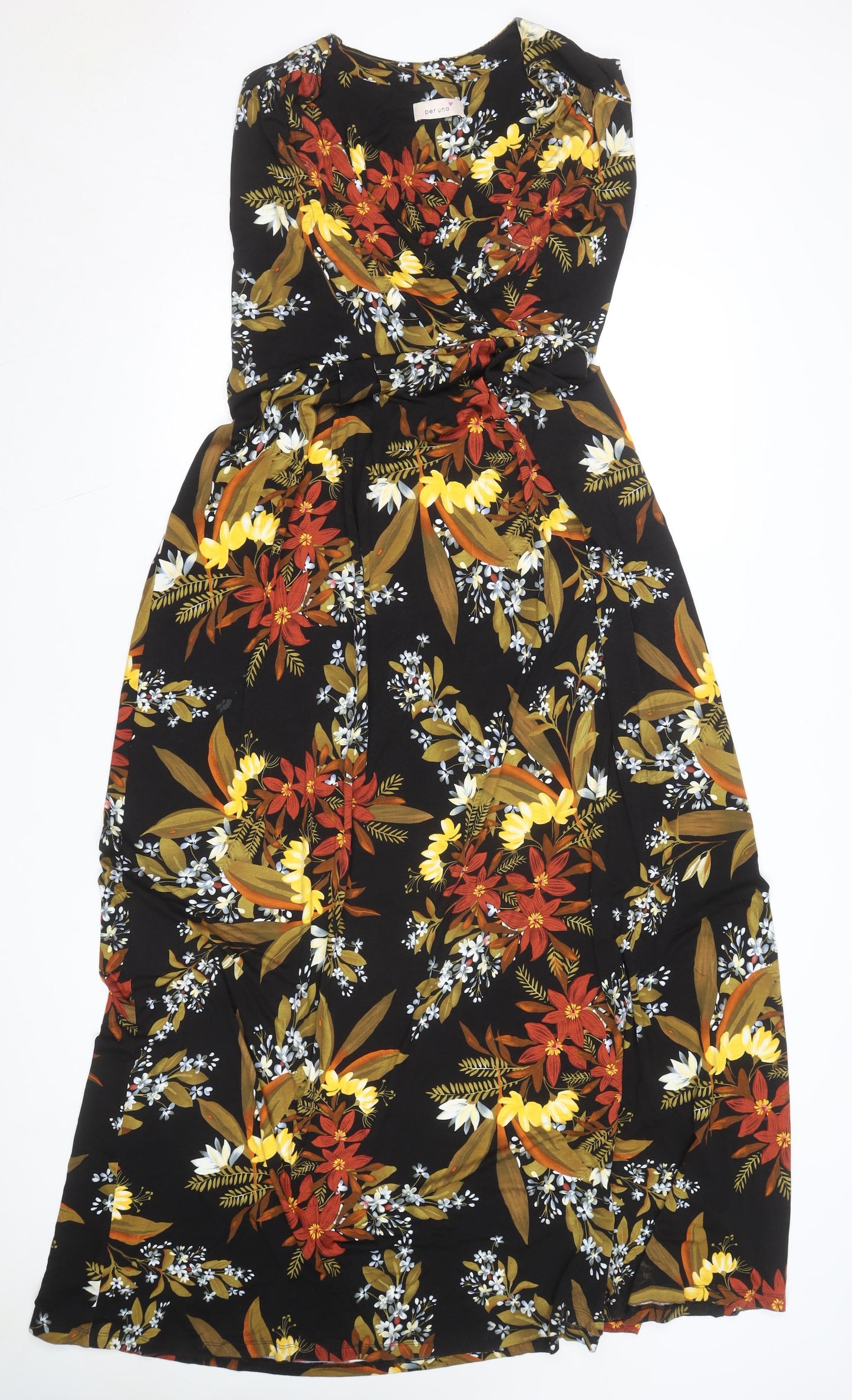Marks and Spencer Per Una Women’s Multicoloured Floral Wrap Dress Size 18 Long