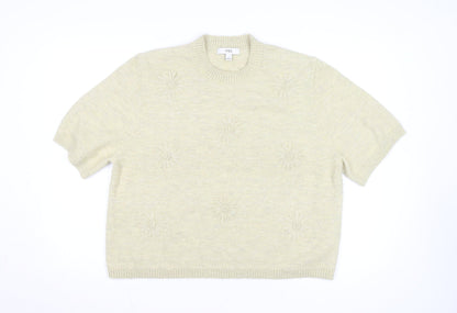 Marks and Spencer Women’s Beige Short Sleeve Wool Blend Jumper L