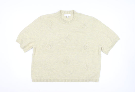Marks and Spencer Women’s Beige Short Sleeve Wool Blend Jumper L