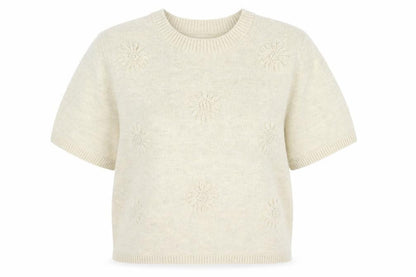 Marks and Spencer Women’s Beige Short Sleeve Wool Blend Jumper L