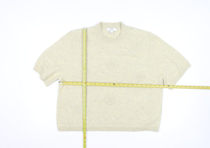 Marks and Spencer Women’s Beige Short Sleeve Wool Blend Jumper L