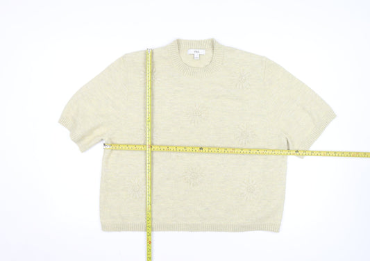 Marks and Spencer Women’s Beige Short Sleeve Wool Blend Jumper L