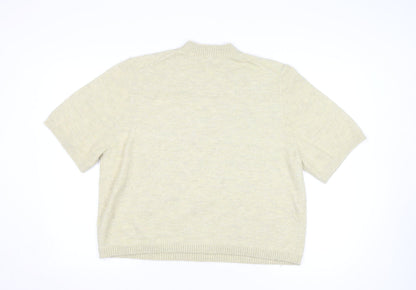 Marks and Spencer Women’s Beige Short Sleeve Wool Blend Jumper L