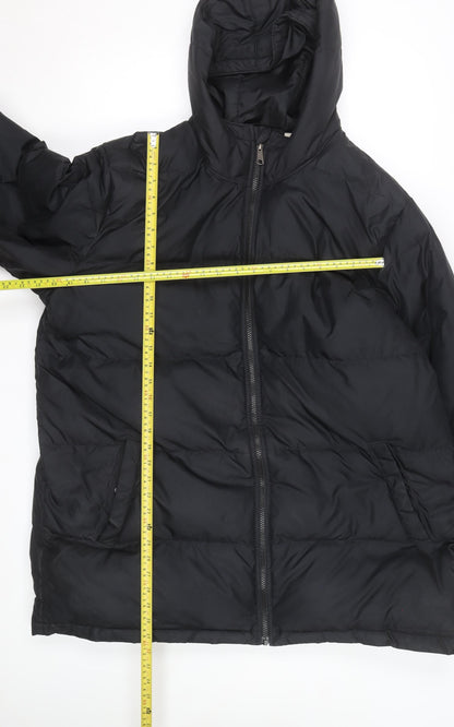 Levi's Men's Black XL Puffer Jacket Hooded Mid-Length Winter Coat