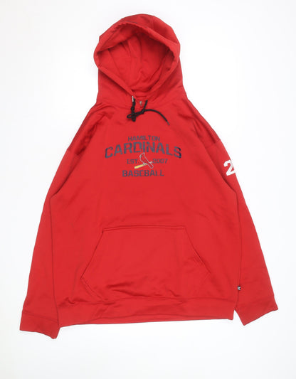 Kobe Men’s Red Pullover Hoodie L Hamilton Cardinals Baseball Graphic