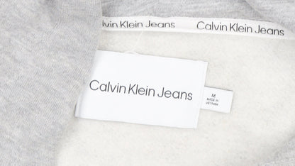 Calvin Klein Jeans Womens Grey Cropped Hoodie Size M