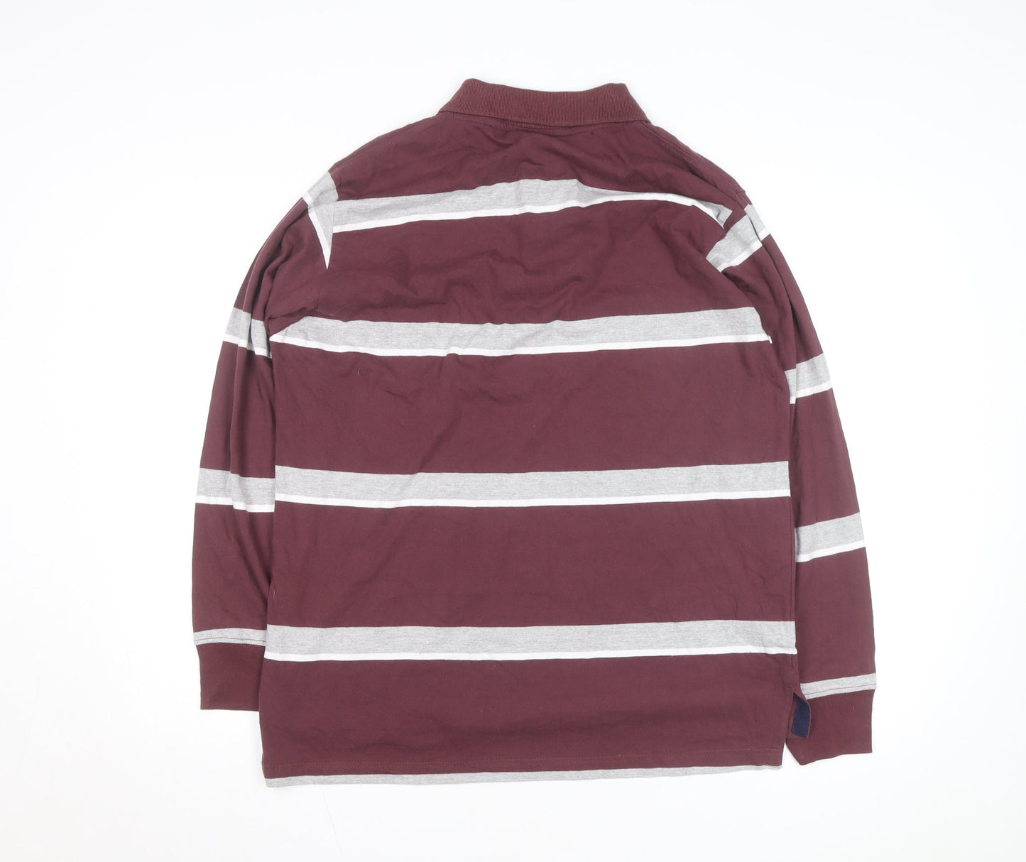 Steve & Barry's Men's Red Striped Long Sleeve Rugby Shirt M