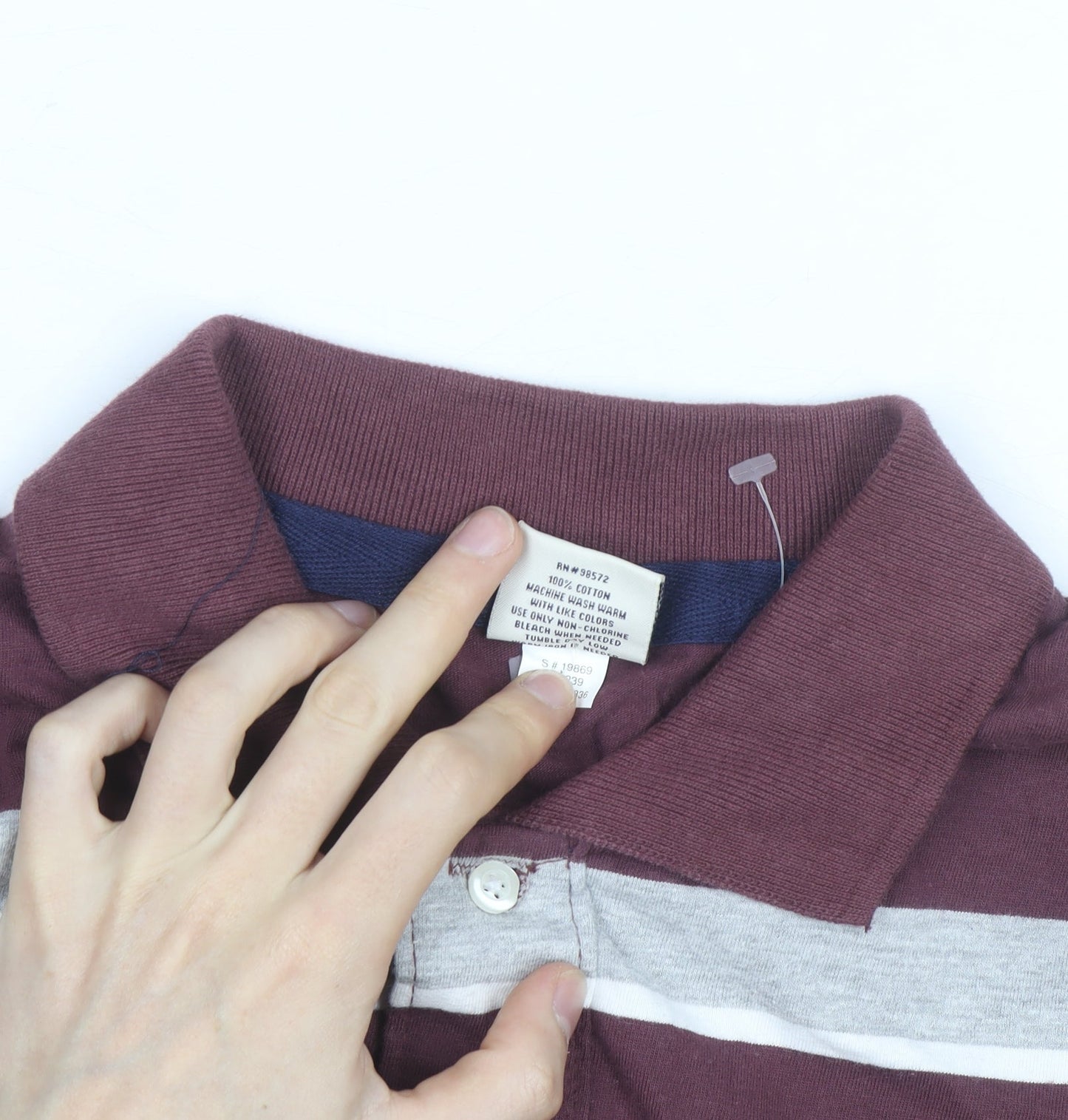 Steve & Barry's Men's Red Striped Long Sleeve Rugby Shirt M