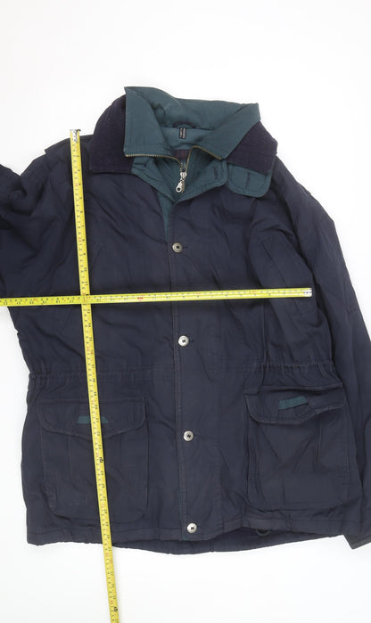 100% Jackets Men's Blue 44 Regular Field Jacket Outdoor Casual Coat