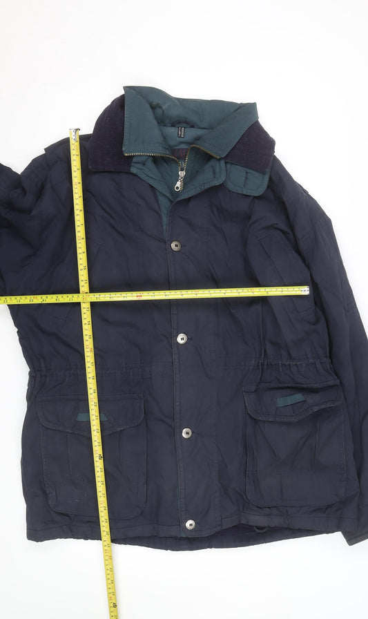 100% Jackets Men's Blue 44 Regular Field Jacket Outdoor Casual Coat