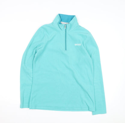Regatta Women Blue Fleece Half Zip Lightweight Active Jacket Size 10
