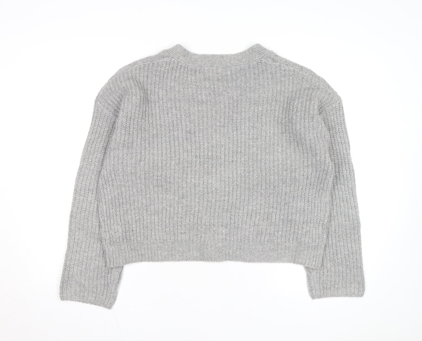 Marks and Spencer Women's Grey Cable Knit V-Neck Cardigan M