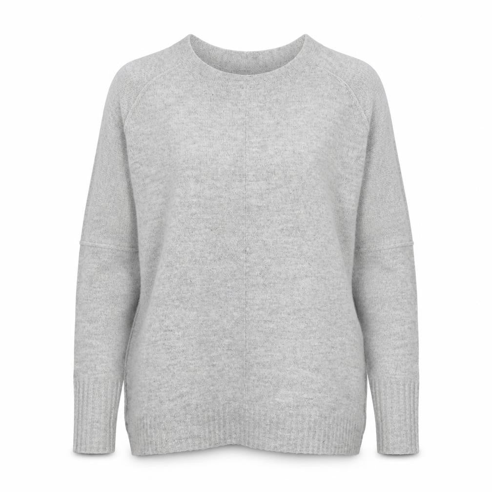 Superdry Women's Grey Wool Blend V-Neck Relaxed Fit Jumper L