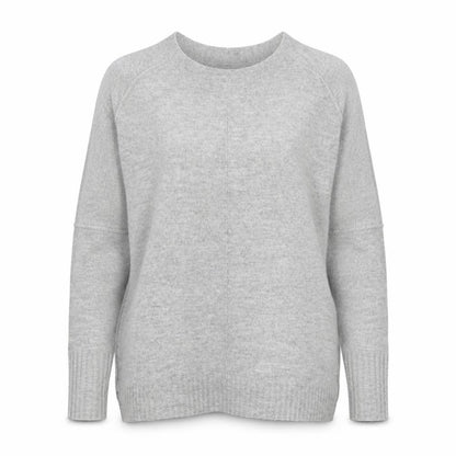 Superdry Women's Grey Wool Blend V-Neck Relaxed Fit Jumper L