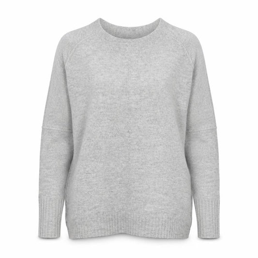 Superdry Women's Grey Wool Blend V-Neck Relaxed Fit Jumper L