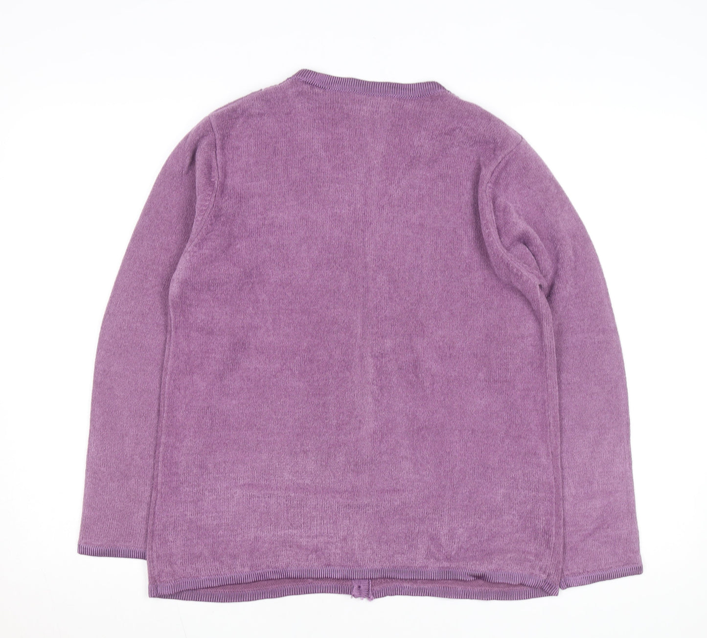 Paramour Women's Purple Embroidered V-Neck Cardigan M