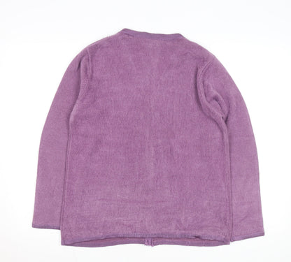 Paramour Women's Purple Embroidered V-Neck Cardigan M
