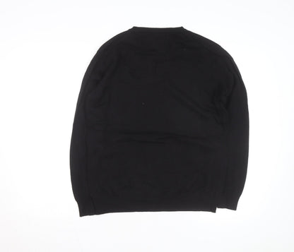 Abercrombie & Fitch Men's Black V-Neck Cotton Jumper M