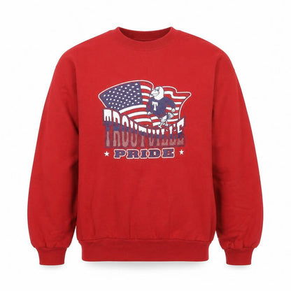 Jerzees Men's Red 'Troutville Pride' Graphic Sweatshirt L