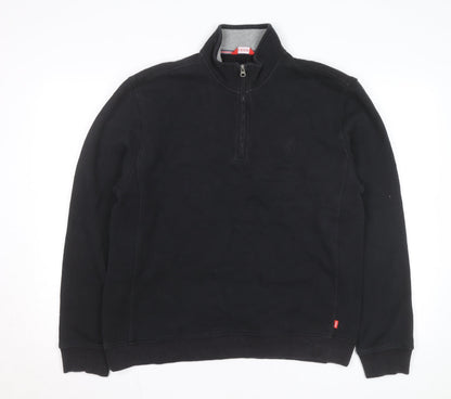 Izod Men's Black Medium 1/2 Zip Fleece Activewear Jacket