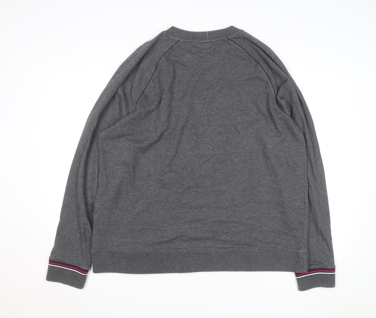 Fila Men Grey 2XL Pullover Logo Sweatshirt Crew Neck Casual