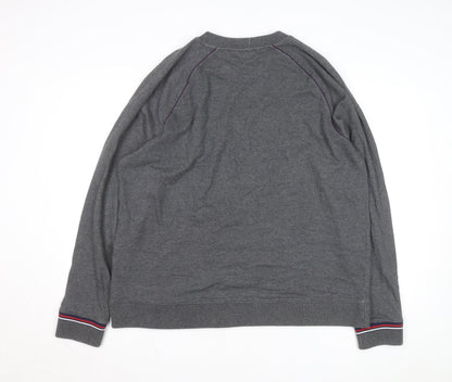 Fila Men Grey 2XL Pullover Logo Sweatshirt Crew Neck Casual